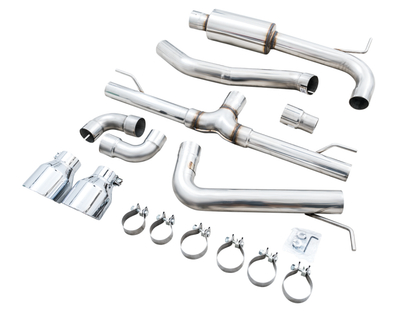 AWE Tuning Track Catback Edition Exhaust - Chrome Tips | 3020-32658