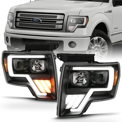 ANZO 2009-2013 Ford F-150 Projector Light Bar G4 Switchback H.L.Black Amber.