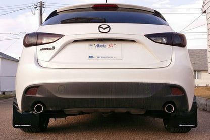 Rally Armor 2014+ Mazda3/Mazdaspeed3 UR Black Mud Flap w/ Red Logo.