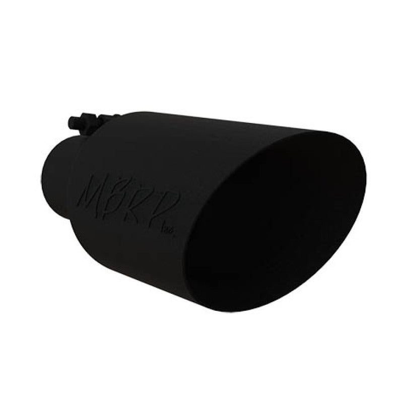 MBRP Universal Dual Wall Angle Rolled End Tip 4-1/2in OD / 2-1/2in Inlet / 11in Length - Black.