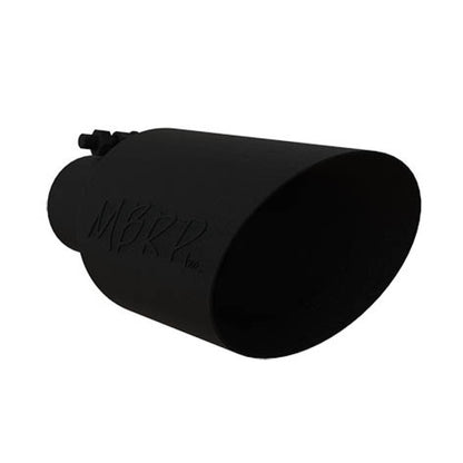 MBRP Universal Dual Wall Angle Rolled End Tip 4-1/2in OD / 2-1/2in Inlet / 11in Length - Black.