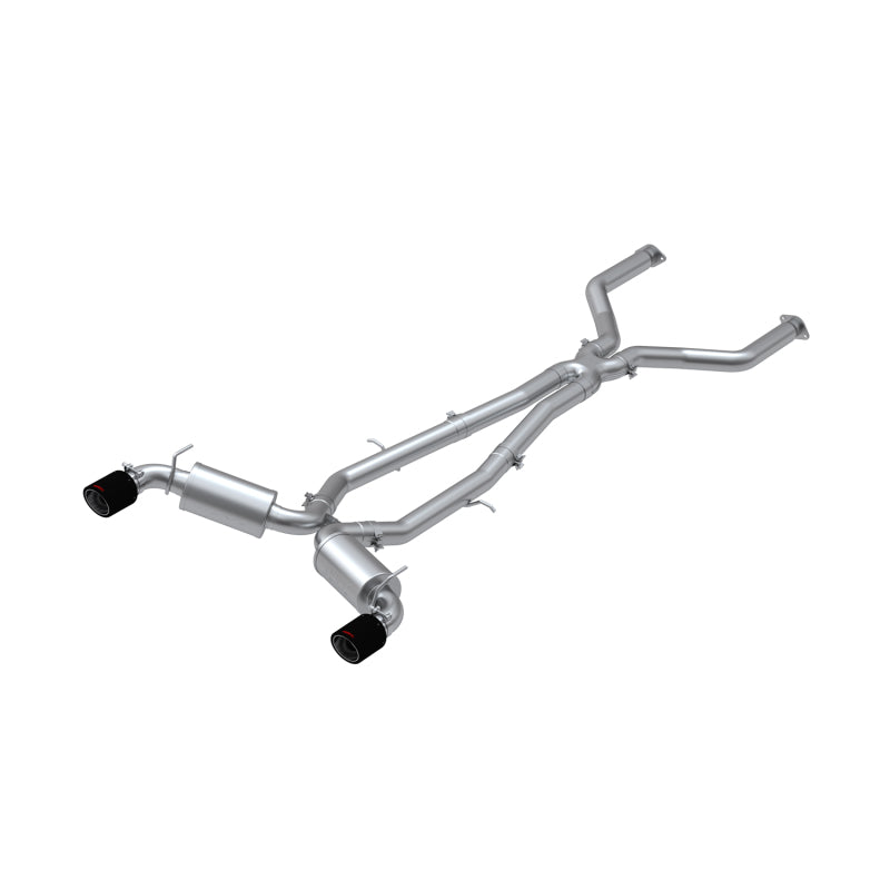 MBRP 17-19 Infiniti Q60 3.0L RWD/AWD Cat Back Dual Rear w/ Carbon Fiber Tips.