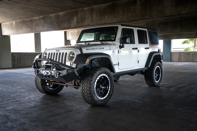 DV8 Offroad 07-18 Jeep Wrangler JK/JL FS-8 Mid Length Steel Front Bumper w/ LED Lights