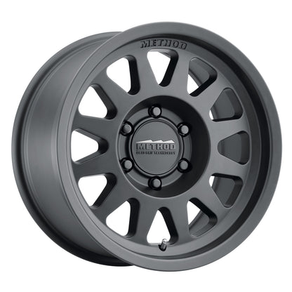 Method MR704 17x8.5 0mm Offset 6x5.5 106.25mm CB Matte Black Wheel.