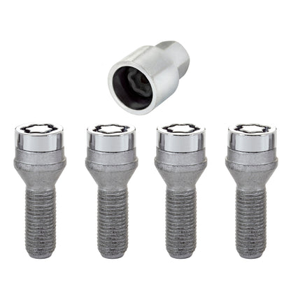 McGard Wheel Lock Bolt Set - 4pk. (Cone Seat) M14X1.5 / 19mm Hex / 31.0mm Shank Length - Chrome.