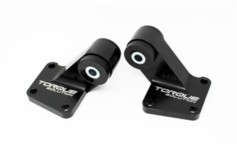 Torque Solution 03-06 Mitsubishi EVO VII-IX Billet Rear Differential Mounts - Black.