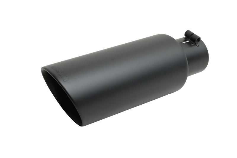 Gibson Round Dual Wall Angle-Cut Tip - 4in OD/2.25in Inlet/6.5in Length - Black Ceramic.