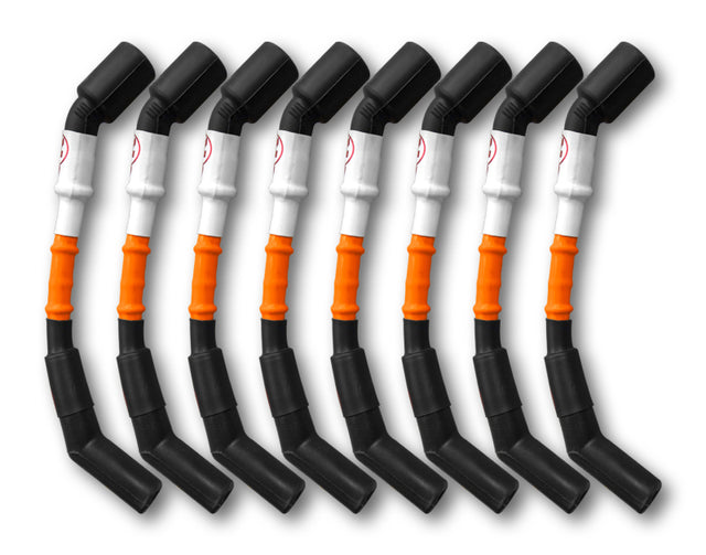 Kooks 10mm Spark Plug Wires - Orange w/Black Boots (8 pc. Set).