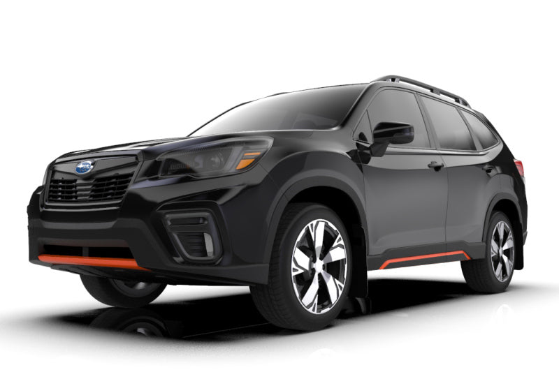 Rally Armor 2019 Subaru Forester UR Black Mud Flap w/ Orange Logo.