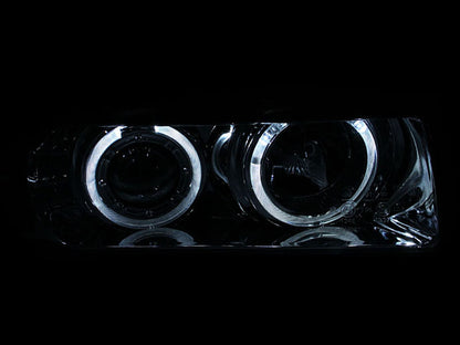 ANZO 1992-1998 BMW 3 Series E36 Projector Headlights w/ Halo Chrome G2 1 pc.