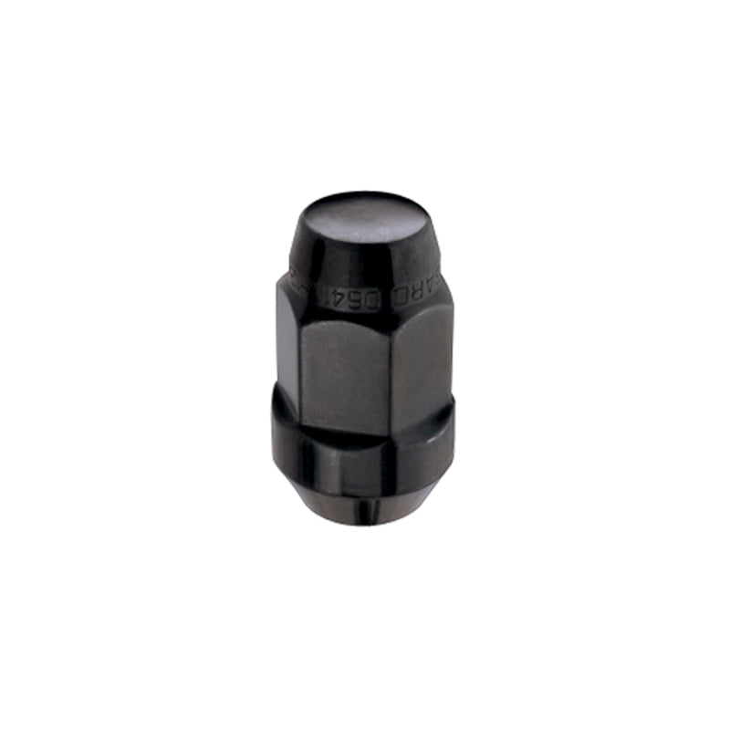 McGard Hex Lug Nut (Cone Seat Bulge Style) M14X1.5 / 22mm Hex / 1.945in. Length (4-Pack) - Black.
