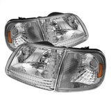 Xtune Ford F150 97-03 / Expedition 97-02 Crystal Headlights w/Corner Chrome HD-JH-FF15097-SET-AM-C.