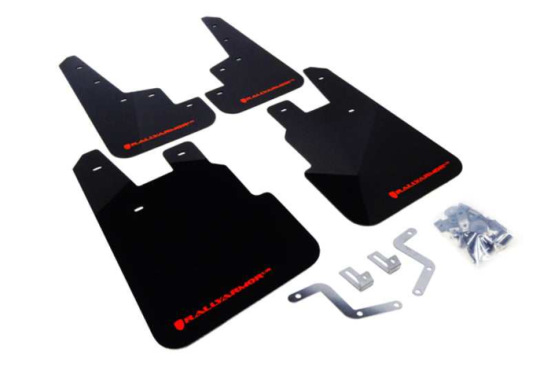 Rally Armor 14+ Subaru Forester Black Mud Flap w/ Red Logo.
