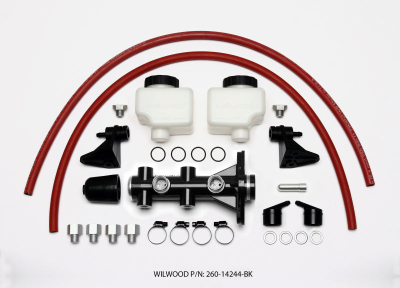 Wilwood Tandem Remote Master Cylinder - 1 1/8in Bore Black.