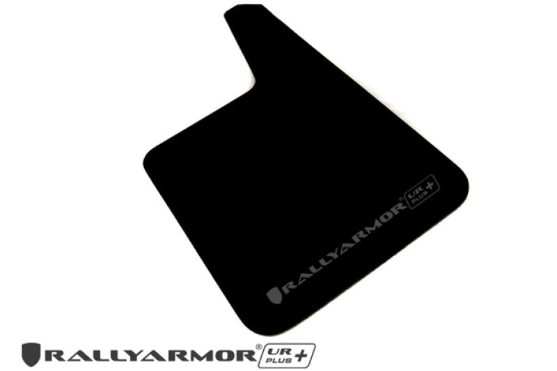 Rally Armor Larger Universal fitment (No Hardware) UR Plus Black Mud Flap w/ Grey Logo.
