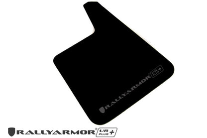 Rally Armor Larger Universal fitment (No Hardware) UR Plus Black Mud Flap w/ Grey Logo.