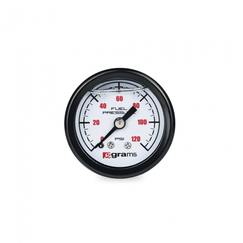 Grams Performance Universal 0-120 PSI Fuel Pressure Guage - White Face.