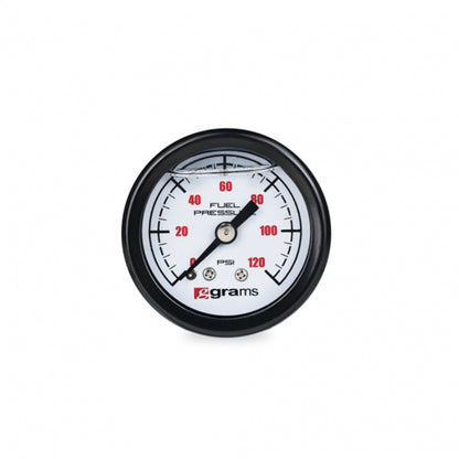 Grams Performance Universal 0-120 PSI Fuel Pressure Guage - White Face.