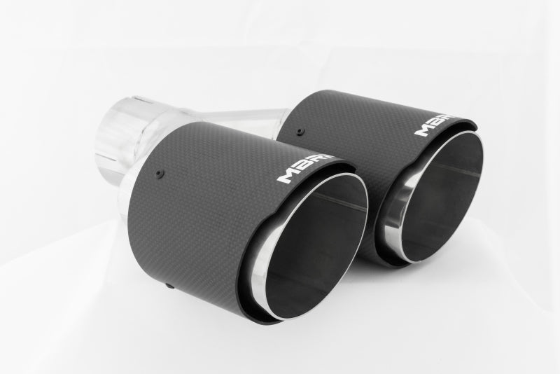 MBRP Universal Carbon Fiber Dual Tip 4in OD/2.5in Inlet.