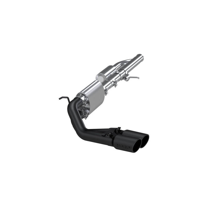 MBRP 09+ Chevrolet Silverado 1500 3in Cat Back Pre-Axle Dual Outlet w/ 4in Tip - Black.