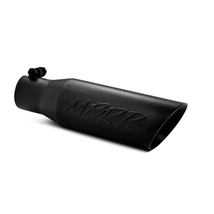 MBRP Universal Tip 3.5 O.D. Dual Wall Angled 2.5 inlet 12 length - Black Finish.