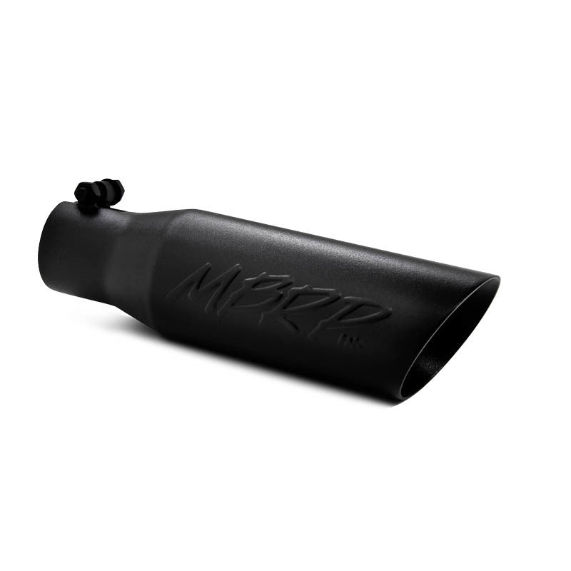 MBRP Universal Tip 3.5 O.D. Dual Wall Angled 2.5 inlet 12 length - Black Finish.