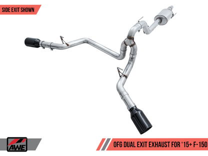 AWE Tuning Dual Exit Performance Exhaust - Diamond Black Tips | 3015-33120