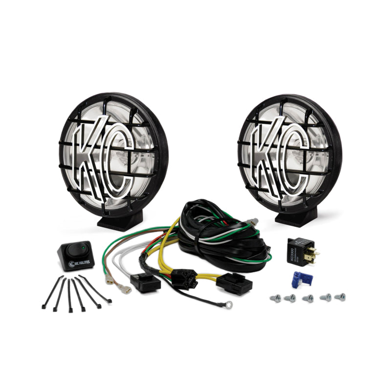 KC HiLiTES Apollo Pro 6in. Halogen Light 100w Spot Beam (Pair Pack System) - Black.