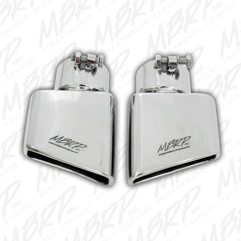 MBRP Universal Tip 4.50in x 2.75in ID Rectangle Angled Cut 3in OD Inlet 7.75in Lgth T304 Driver Side.
