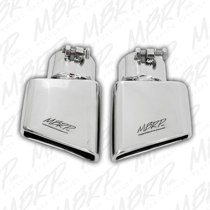 MBRP Universal Tip 4.50in x 2.75in ID Rectangle Angled Cut 3in OD Inlet 7.75in Lgth T304 Driver Side.