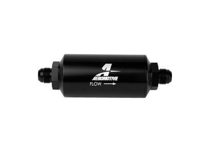 Aeromotive In-Line Filter - AN-08 size Male - 10 Micron Microglass Element - Bright-Dip Black.