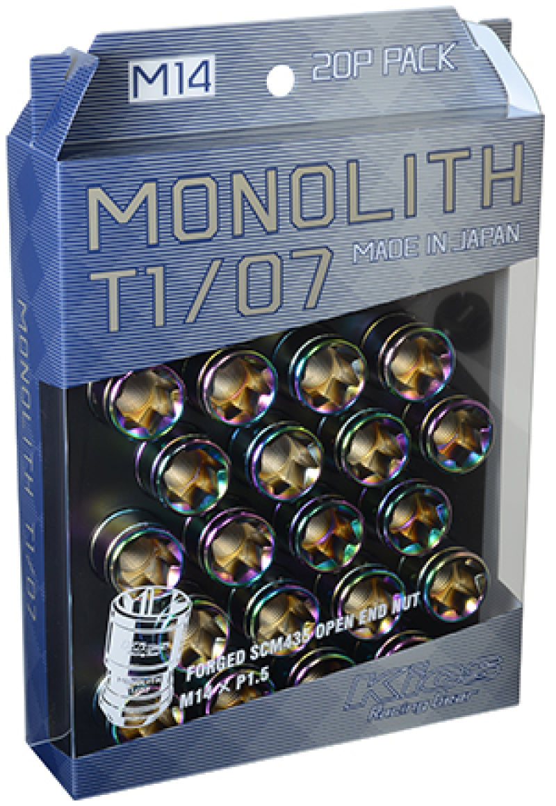 Project Kics 14 x 1.5 Neochrome T1/07 Monolith Lug Nuts - 20 Pcs.