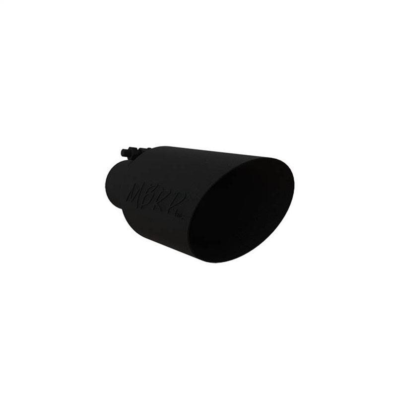 MBRP Universal Dual Wall Angle Rolled End Tip 4-1/2in OD / 2-1/2in Inlet / 11in Length - Black.