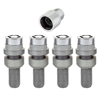 McGard Wheel Lock Bolt Set - 4pk. (Radius Seat) M14X1.5 / 17mm Hex / 28.2mm Shank Length - Chrome.