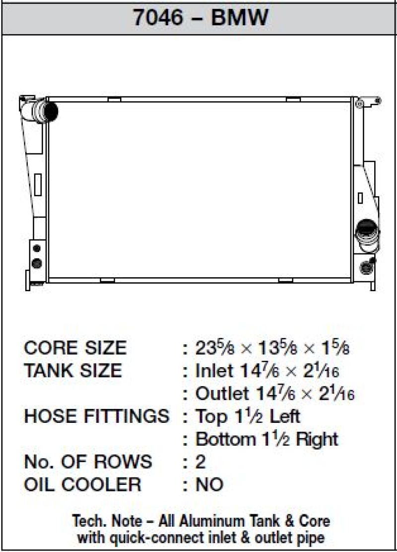 CSF 2011+ BMW 1 Series M / 07-11 BMW 335i / 2009+ BMW Z4 sDrive30i/Z4 sDrive35i (A/T Only) Radiator.