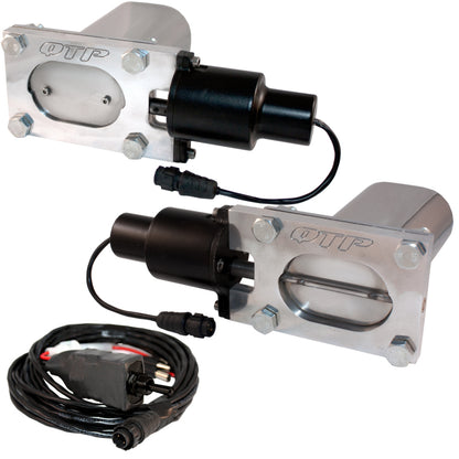 QTP Bolt-On QTEC Dual Low Profile Oval Electric Cutout Valves - Pair.
