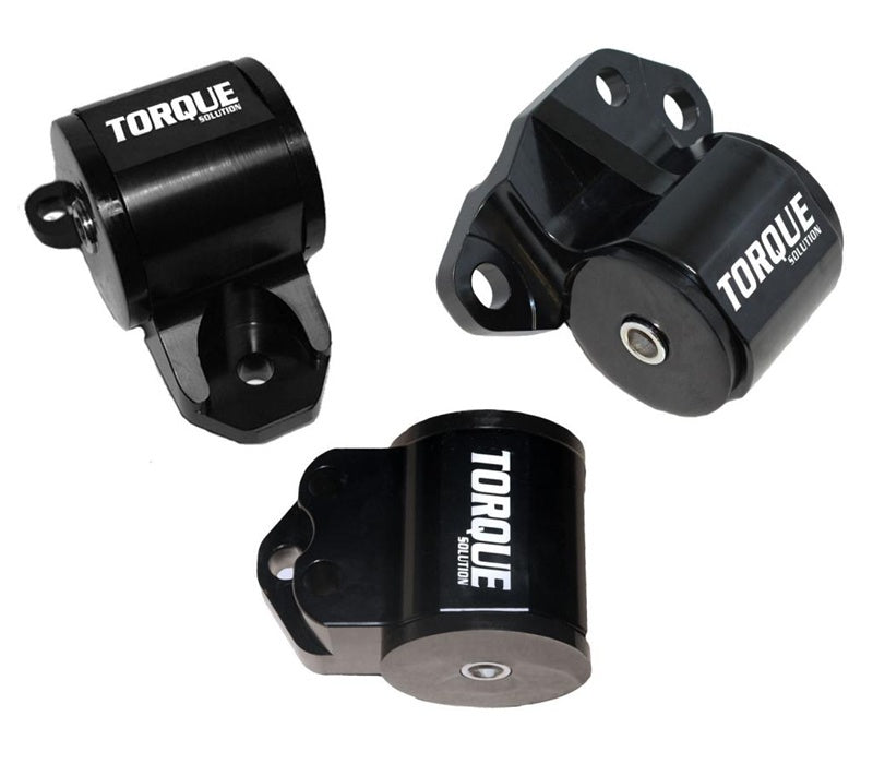 Torque Solution 3pc Billet Engine Mount Kit (3 Bolt): 92-95 Honda Civic/94-01 Integra/93-97 Del Sol.
