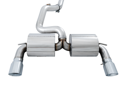 AWE Tuning Ford Focus RS Touring Edition Cat-back Exhaust- Resonated - Chrome Silver Tips