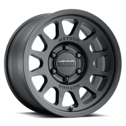 Method MR703 16x8 0mm Offset 6x5.5 106.25mm CB Matte Black Wheel.