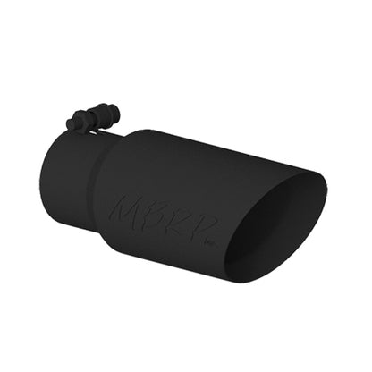 MBRP Universal Tip 4in OD 3in Inlet 10in Length Dual Wall Angled End Black.