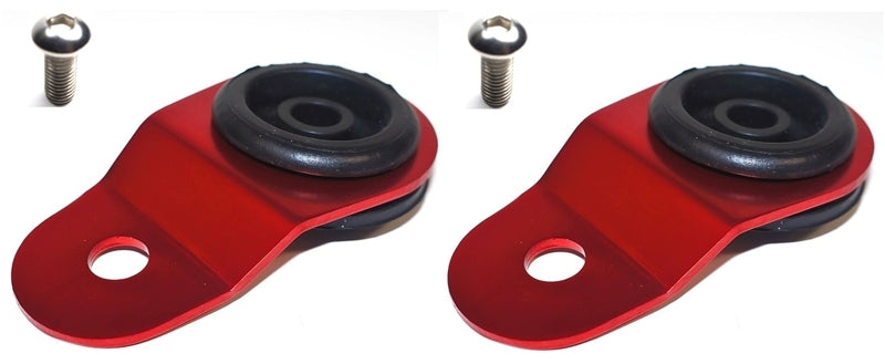 Torque Solution Radiator Mount Combo with Inserts (RED) : Mitsubishi Evolution 7/8/9.