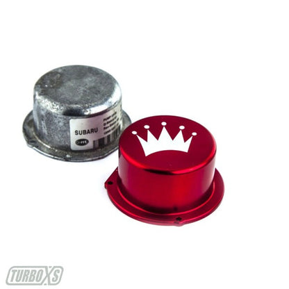 Turbo XS 15-16 Subaru WRX Billet Aluminum Vacuum Pump Cover - Red.