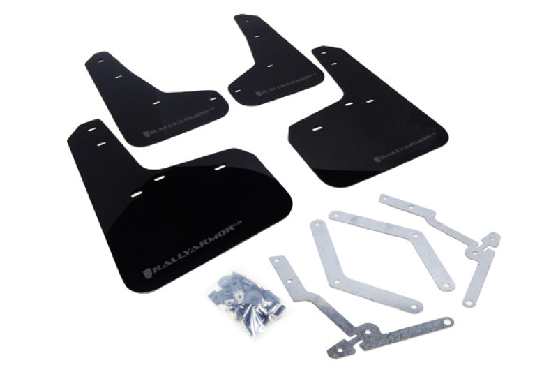 Rally Armor 13+ Ford Focus ST Black Mud Flap w/ Grey Logo.