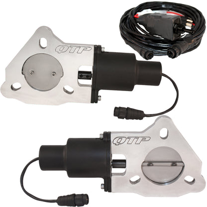 QTP 2.25in Bolt-On QTEC Dual Electric Cutout Valves - Pair.