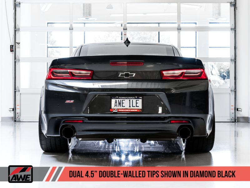 AWE Tuning 16-19 Chevrolet Camaro SS Axle-back Exhaust - Touring Edition (Diamond Black Tips).