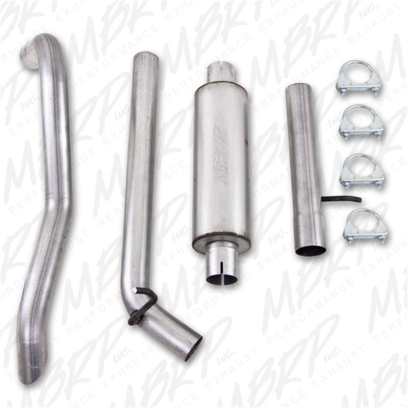 MBRP 2007-2009 Jeep Wrangler (JK) 3.8L V6 4 dr Off-Road Tail Pipe Muffler before Axle.