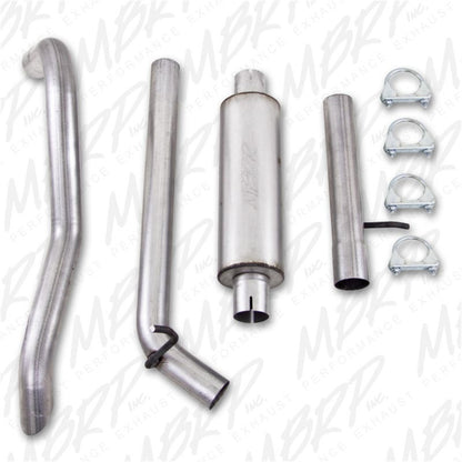 MBRP 2007-2009 Jeep Wrangler (JK) 3.8L V6 4 dr Off-Road Tail Pipe Muffler before Axle.