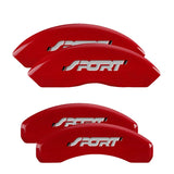 MGP 4 Caliper Covers Engraved Front & Rear Edge Red finish silver ch
