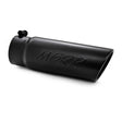 MBRP Universal Tip 4 O.D. Angled Rolled End 3.5 inlet 10 length- Black Finish.