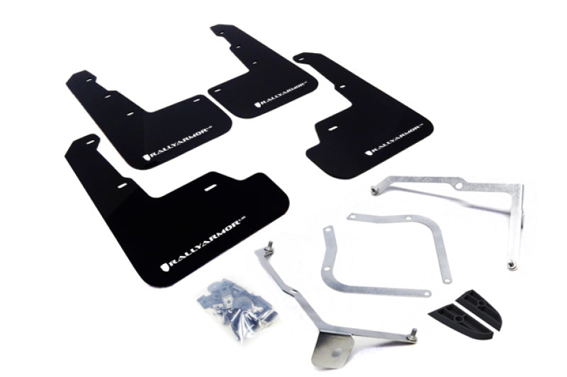 Rally Armor 15+ Subaru WRX & STi Sedan Only UR Black Mud Flap w/ White Logo.